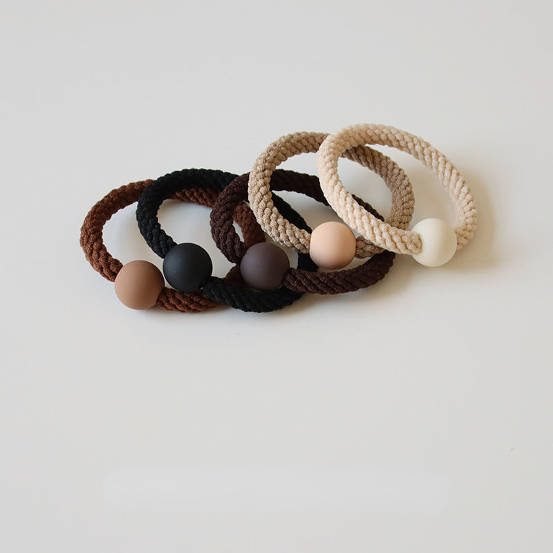 Thick Hair Tie Elastic Hair Rope Solid Hair Ring Ponytail Holder