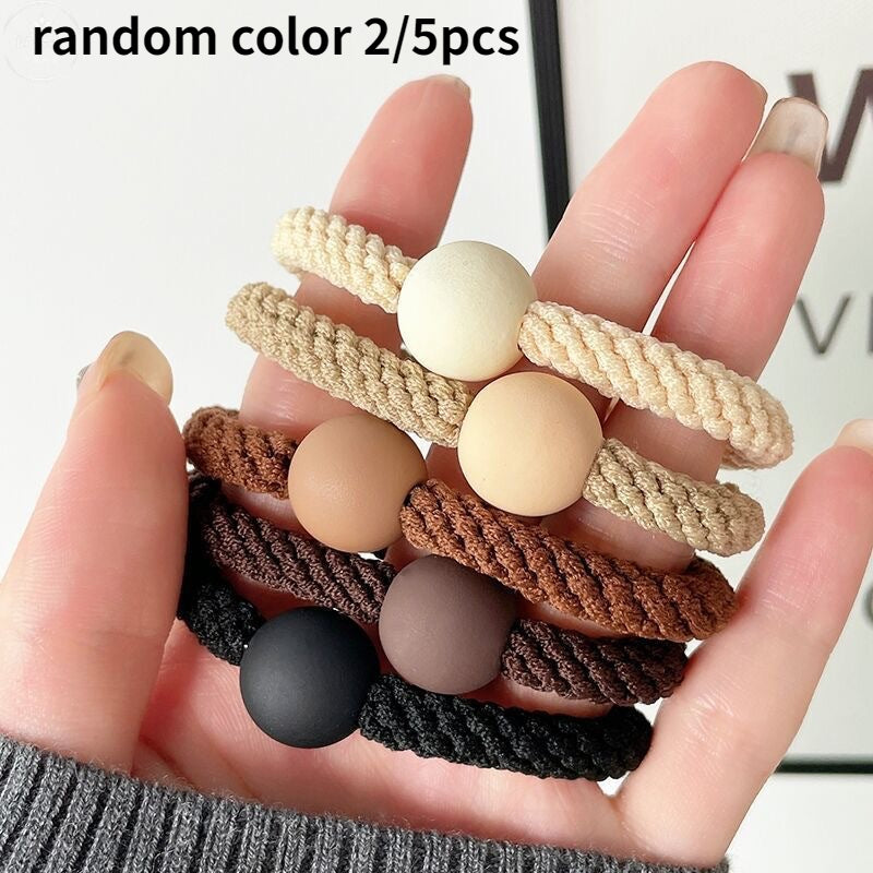 Thick Hair Tie Elastic Hair Rope Solid Hair Ring Ponytail Holder