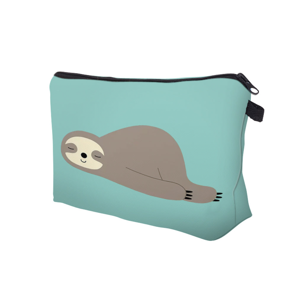 Cartoon Sloth Pattern Zipper Pouch Lightweight Carry On Bag