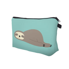 Cartoon Sloth Pattern Zipper Pouch Lightweight Carry On Bag