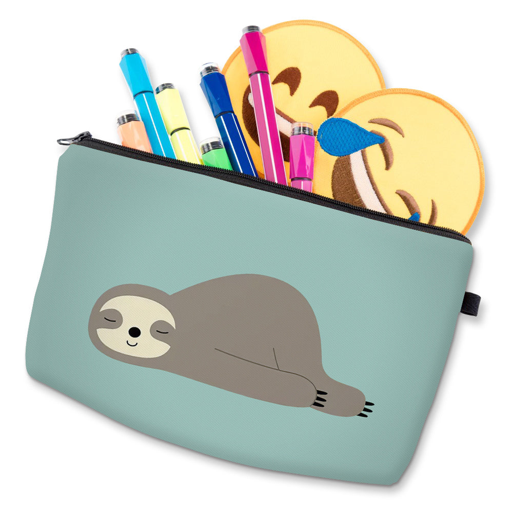 Cartoon Sloth Pattern Zipper Pouch Lightweight Carry On Bag