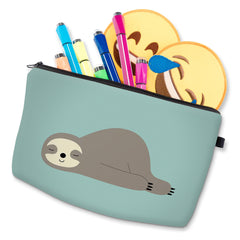 Cartoon Sloth Pattern Zipper Pouch Lightweight Carry On Bag