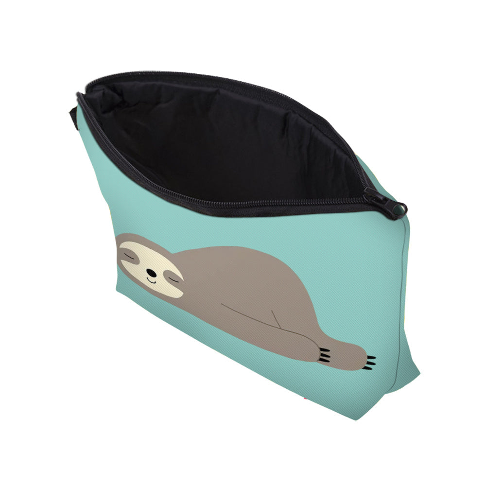 Cartoon Sloth Pattern Zipper Pouch Lightweight Carry On Bag