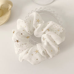 Golden Star Print Chiffon Hair Tie Accessories