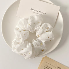 Golden Star Print Chiffon Hair Tie Accessories