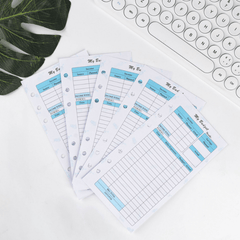 A6 Refill Paper 6 Hole Loose Leaf Paper Core Binder Budget Book Paper Core Repla