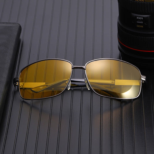 Night Vision Yellow Lens Polarized Sunglasses UV400 Men