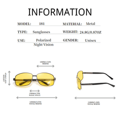 Night Vision Yellow Lens Polarized Sunglasses UV400 Men