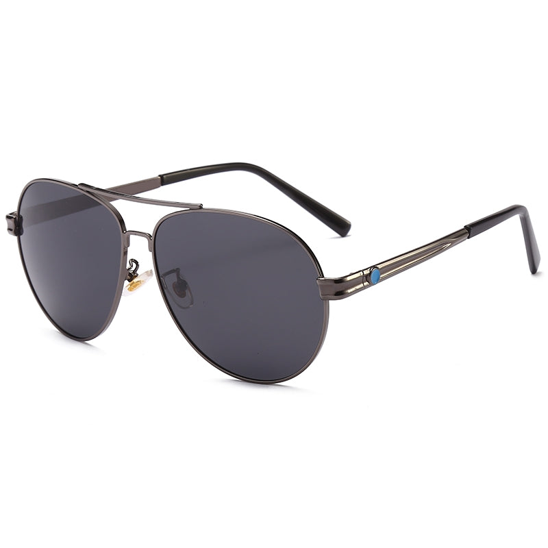 Men's Polarized Photochromic Sunglasses UV400 Metal Frame Business Eyewear