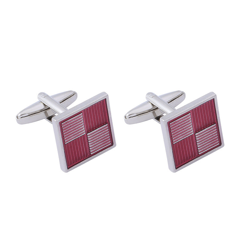 Men's Plaid Cufflinks French Cufflink Shirt Accessories