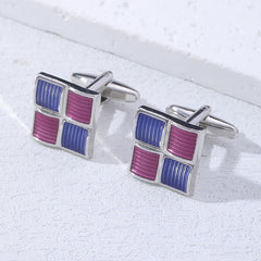 Men's Plaid Cufflinks French Cufflink Shirt Accessories