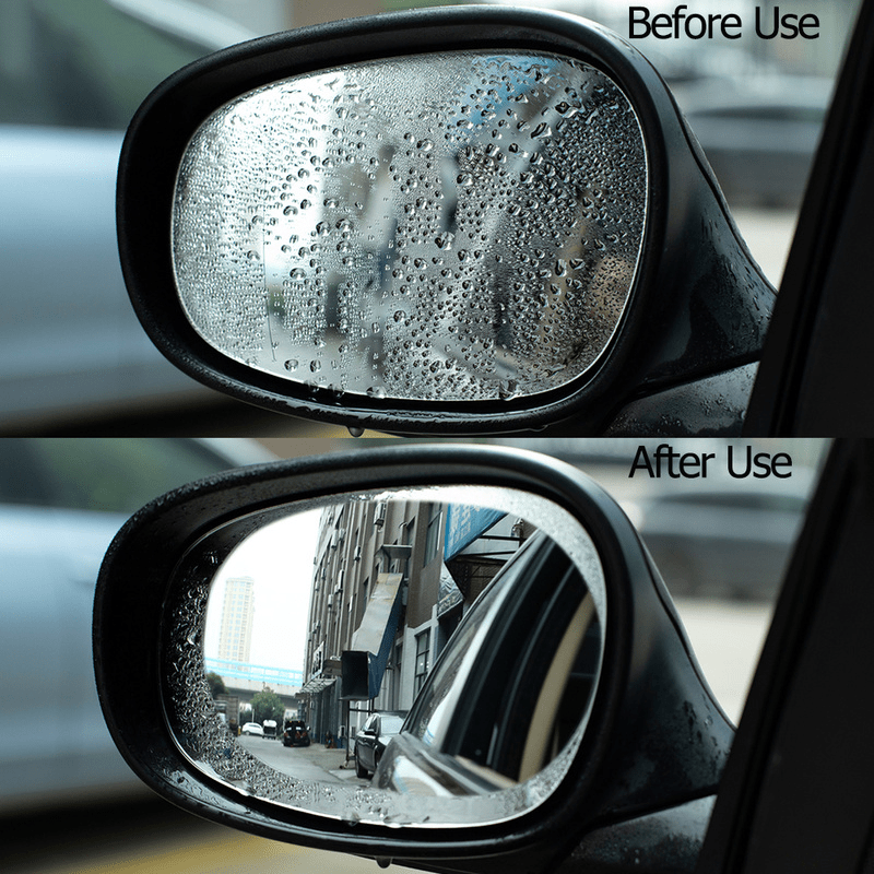 2pcs Car Rainproof Clear Film Rearview Mirror Anti Fog Waterproof Film