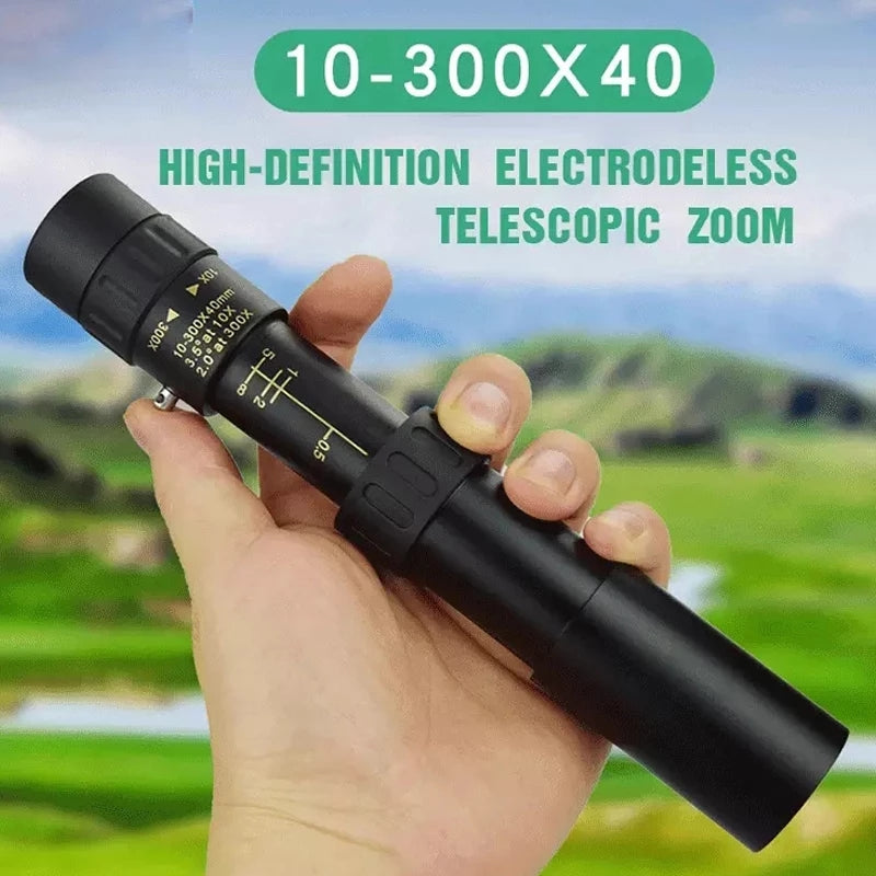 Portable 10 300X40 HD Zoom Telescope Long Range Monocular