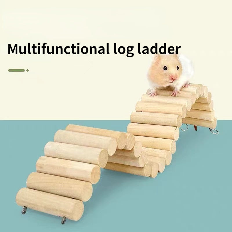 Durable Wooden Bridge Ladder for Small Pets