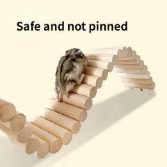 Durable Wooden Bridge Ladder for Small Pets