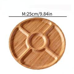 1pc Wooden Plate Cheese Board Five Grids Food Tray Multifunctional Fruit Tray