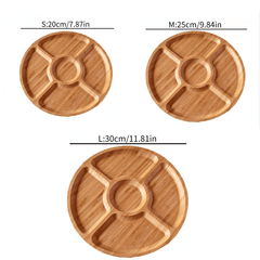 1pc Wooden Plate Cheese Board Five Grids Food Tray Multifunctional Fruit Tray
