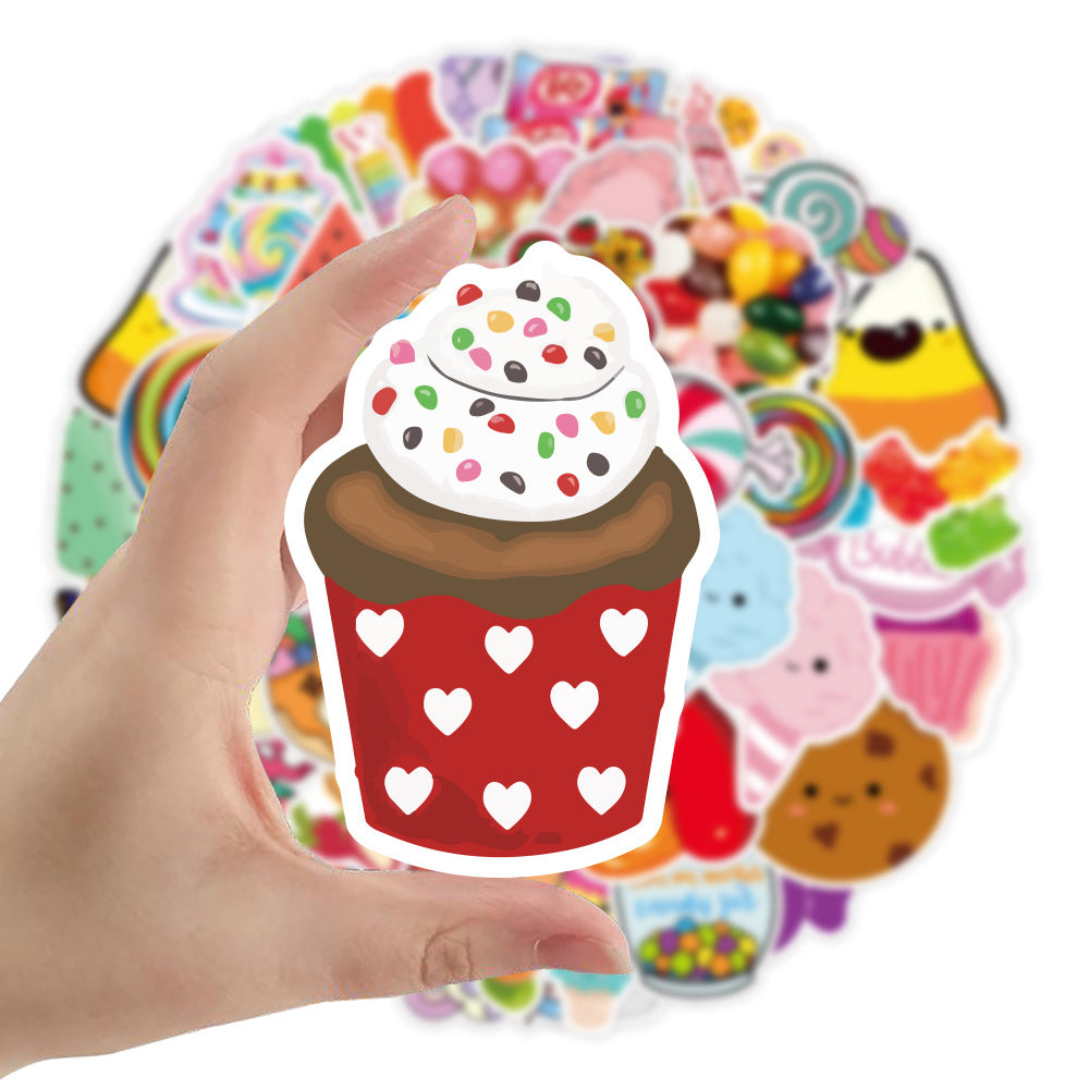 50pcs Candy Doodle Stickers Student Learning Outdoor Play DIY Party Stickers
