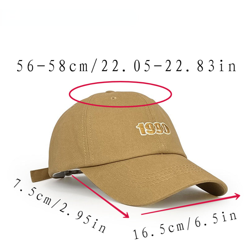 1990 Embroidery Baseball Cap Vintage Solid Casual Dad Hats Unisex