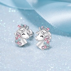 Zircon Unicorn Stud Earrings - Holiday Party Decor