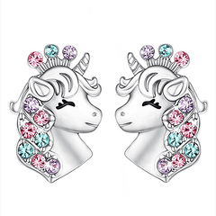Zircon Unicorn Stud Earrings - Holiday Party Decor