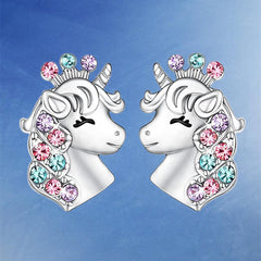 Zircon Unicorn Stud Earrings - Holiday Party Decor