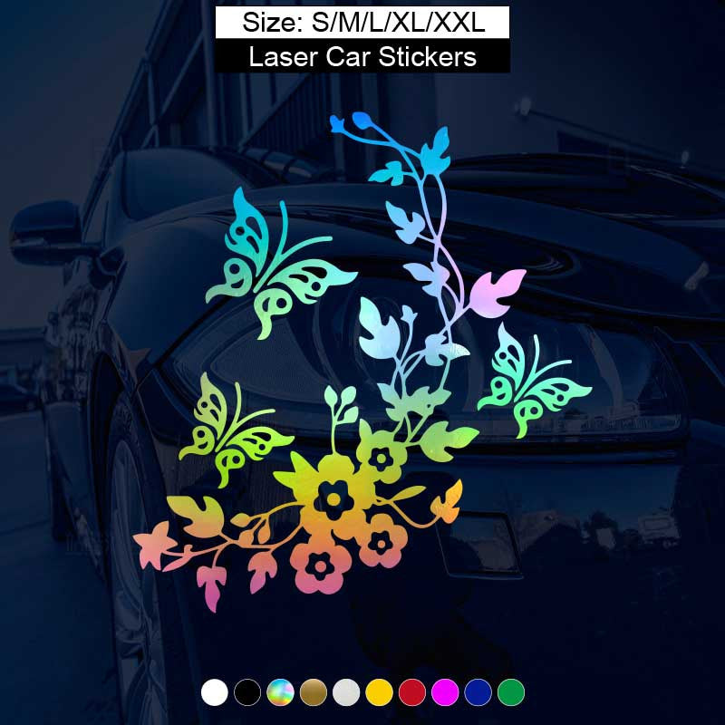 Butterfly and Flower Decals for Cars Trucks Motorcycles Windows