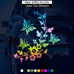 Butterfly and Flower Decals for Cars Trucks Motorcycles Windows