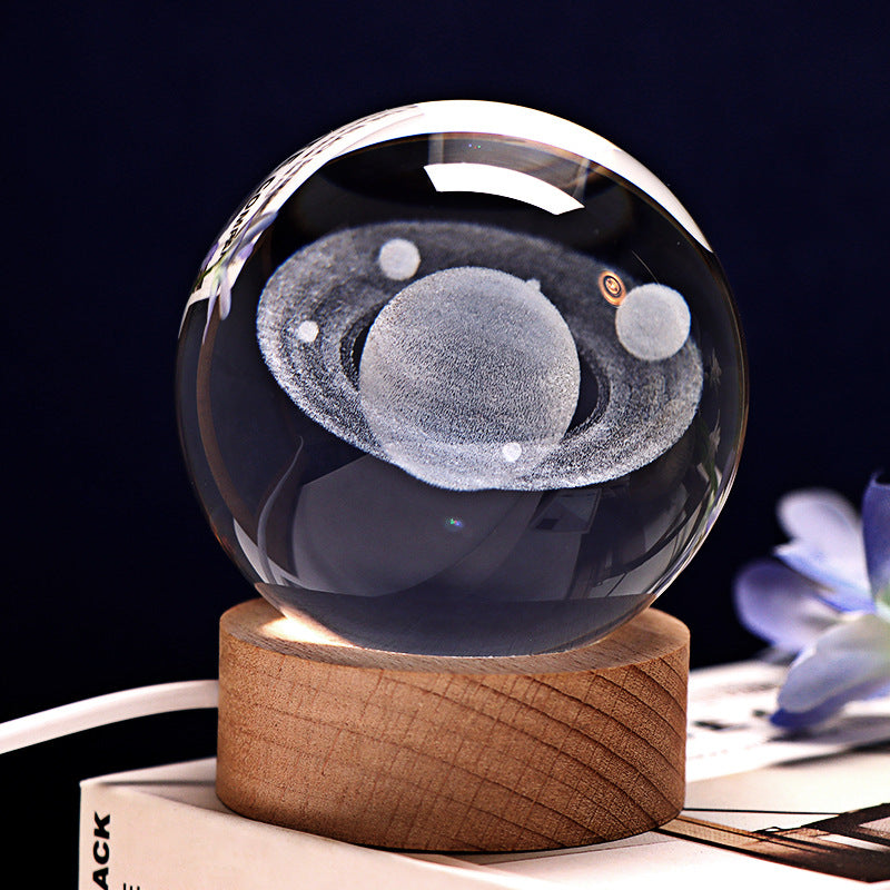 Funky Crystal Glass Ball Space Luminous Lamp Ornament