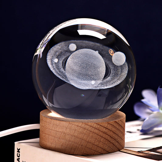 Funky Crystal Glass Ball Space Luminous Lamp Ornament
