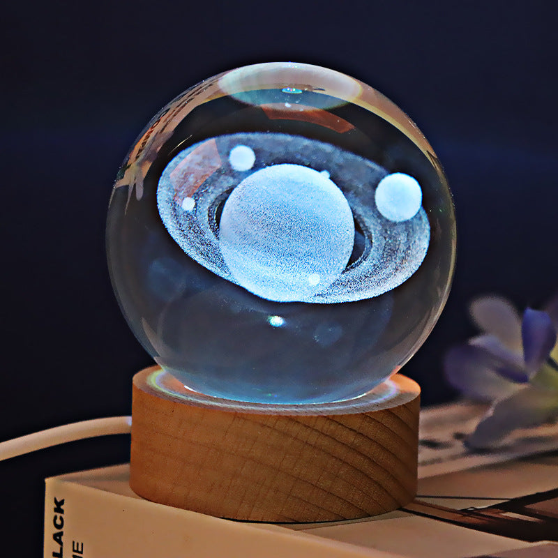 Funky Crystal Glass Ball Space Luminous Lamp Ornament