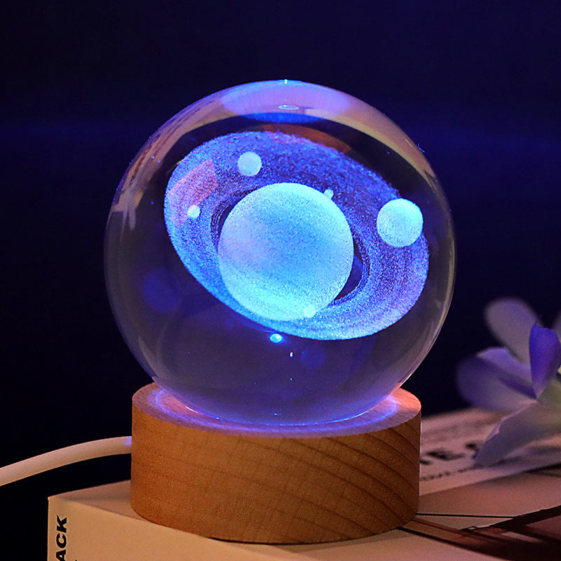 Funky Crystal Glass Ball Space Luminous Lamp Ornament