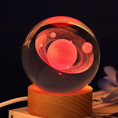 Funky Crystal Glass Ball Space Luminous Lamp Ornament