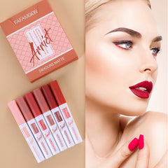 6pcs Non Stick Matte Lip Glaze Set Long Lasting Lip Gloss