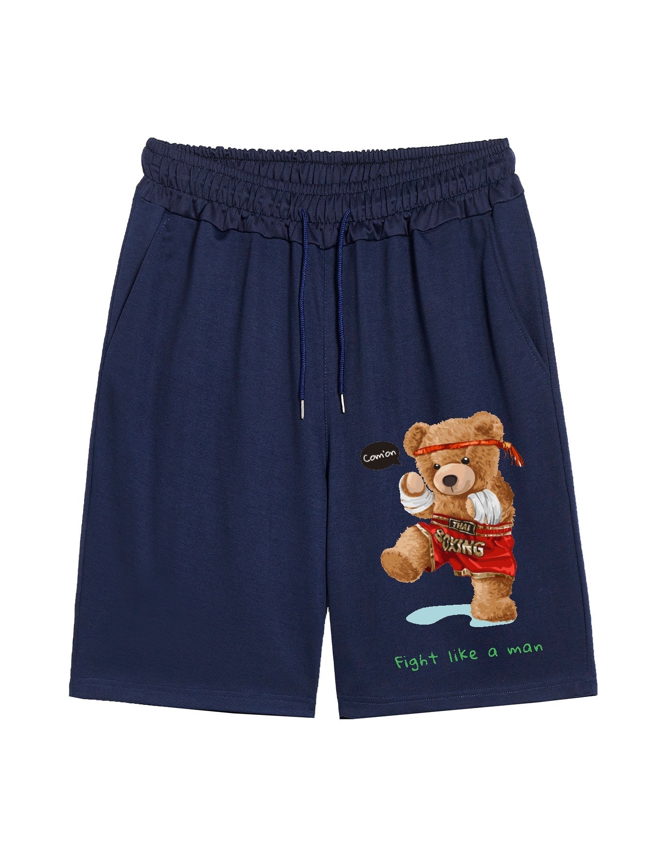 Boxer Bear Comfy Shorts Men's Casual Solid Stretch Waist Drawst