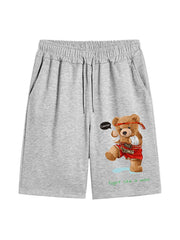 Boxer Bear Comfy Shorts Men's Casual Solid Stretch Waist Drawst