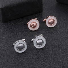 Men's Rhinestone French Cufflinks, High-Quality Suit Shirt Tail Cuff