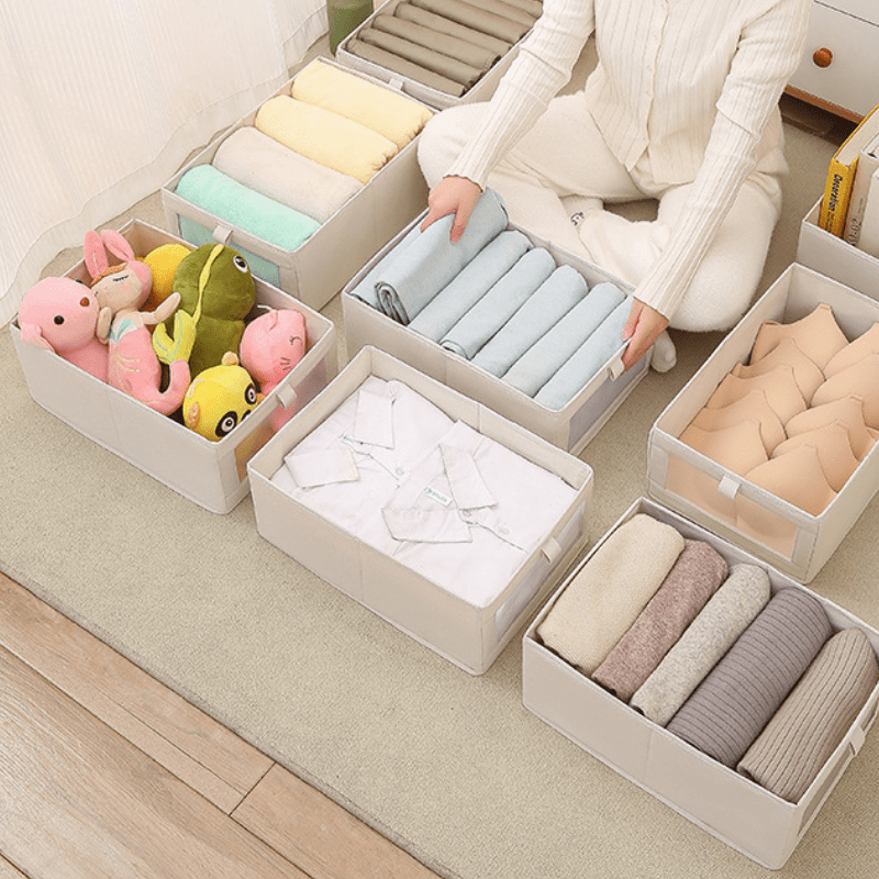Foldable Cotton Linen Window Closet Storage Box Organizer