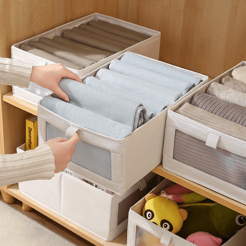 Foldable Cotton Linen Window Closet Storage Box Organizer