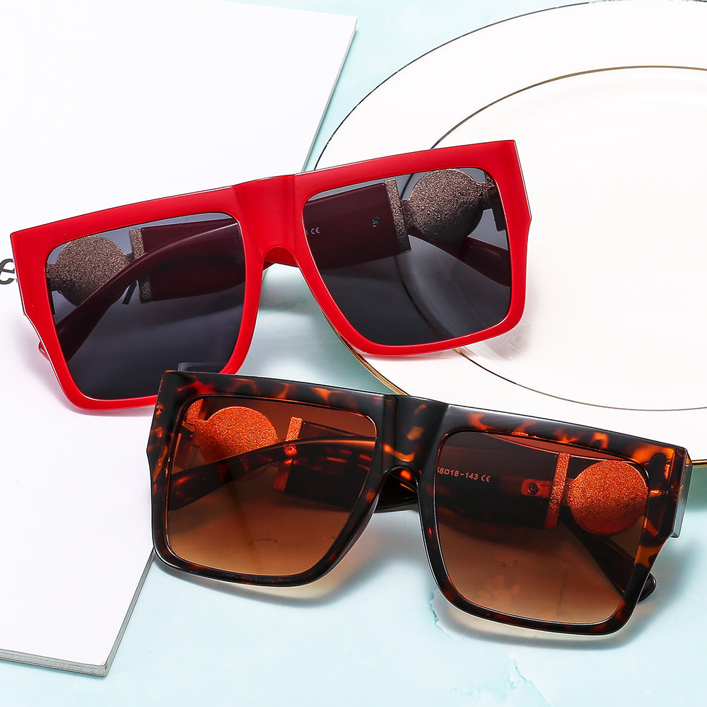Flat Top Sunglasses for Women Men UV400