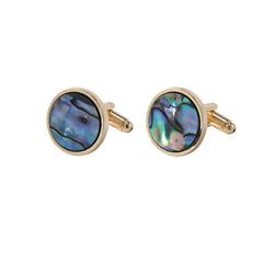 Men's Abalone Shell Alloy Cufflinks French Gradual Square Metal Shirtcuffs