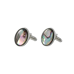 Men's Abalone Shell Alloy Cufflinks French Gradual Square Metal Shirtcuffs