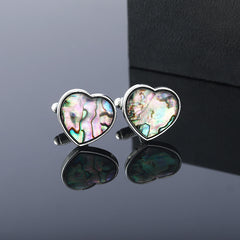 Men's Abalone Shell Alloy Cufflinks French Gradual Square Metal Shirtcuffs