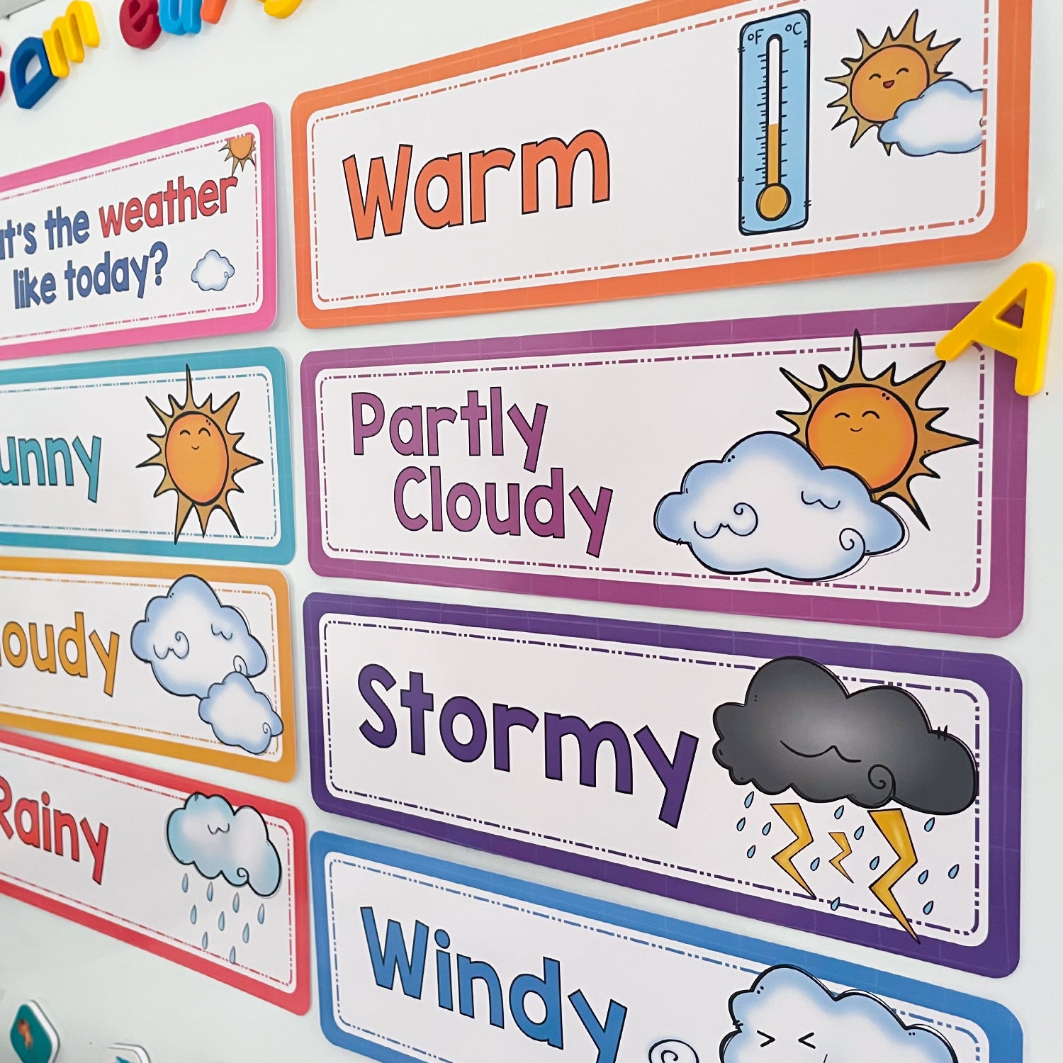 16pcs LACHILLY Weather Flash Cards Educational Teaching Aids for Kids Preschool