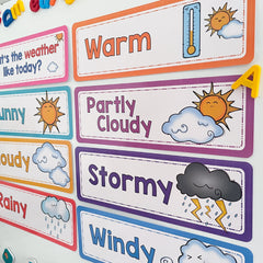 16pcs LACHILLY Weather Flash Cards Educational Teaching Aids for Kids Preschool