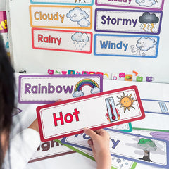 16pcs LACHILLY Weather Flash Cards Educational Teaching Aids for Kids Preschool