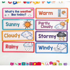 16pcs LACHILLY Weather Flash Cards Educational Teaching Aids for Kids Preschool