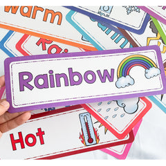 16pcs LACHILLY Weather Flash Cards Educational Teaching Aids for Kids Preschool