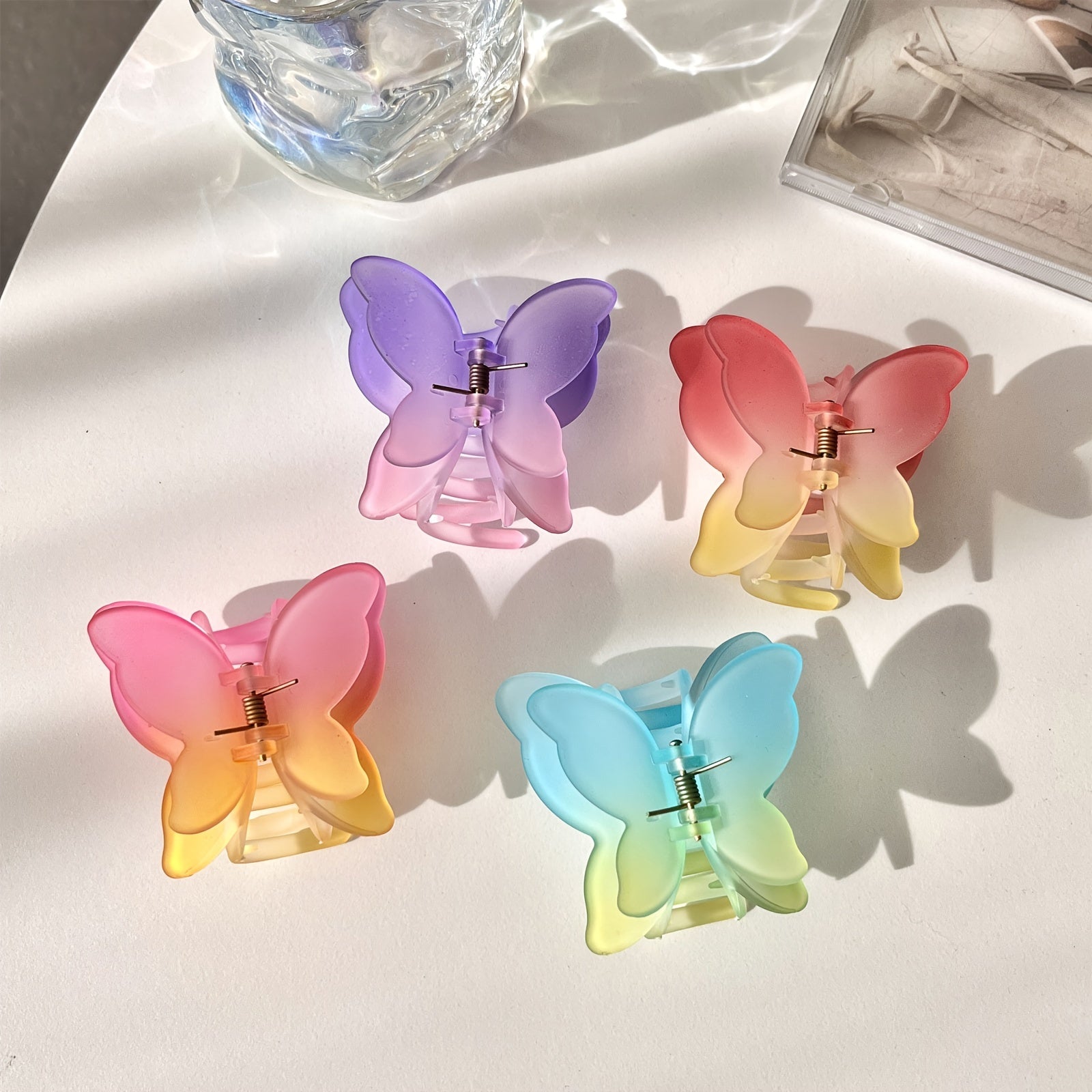 Gradient Hair Claw Butterfly Shaped Hair Clip For Women Girls Hair Claw