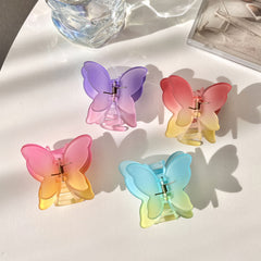 Gradient Hair Claw Butterfly Shaped Hair Clip For Women Girls Hair Claw